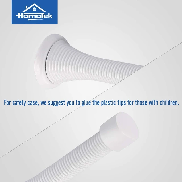 Alt view image 3 of 7 - 12 Pack Spring Door Stops,3-1/8 Heavy Duty Door Stop - Flexible Spring Door Stopper with Low Mounted White Rubber Bumper Tips, White