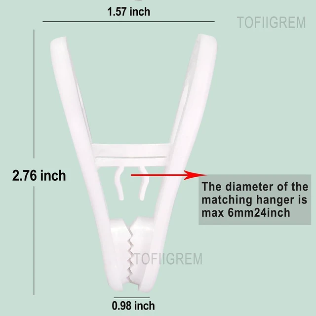 Alt view image 7 of 7 - White Hanger Clips 50 Pack, Multi-Purpose Plastic Hangers Clips Perfect for Plastic Clothes Hangers, Clothes Pins Finger Clip for Skirt Pants Hangers