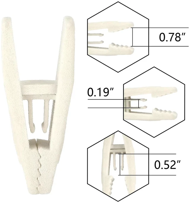 Alt view image 2 of 6 - Ivory Velvet Hanger Clips, 24 Pack Pants Velvet Clips, Large Opening Clip Clothes Pin, Strong Finger Flocked Clip Perfect for Slim-line Clothes Hangers