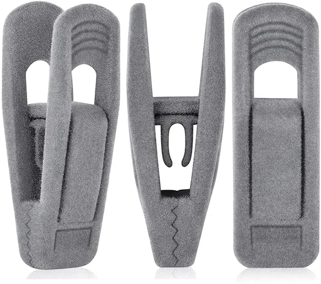 Main image of Grey Velvet Clips - 20 PCS Non Slip Clips for Slim Velvet Hangers