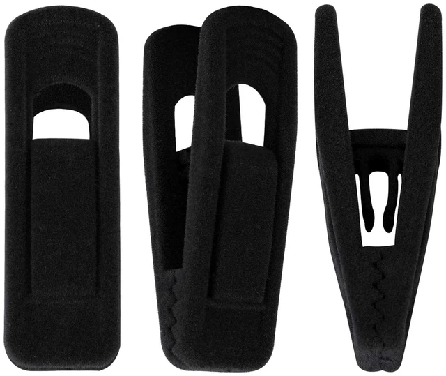 Main image of Thin Velvet Hangers Clips, Strong Finger Clips Perfect for Pants (20pc, Black)