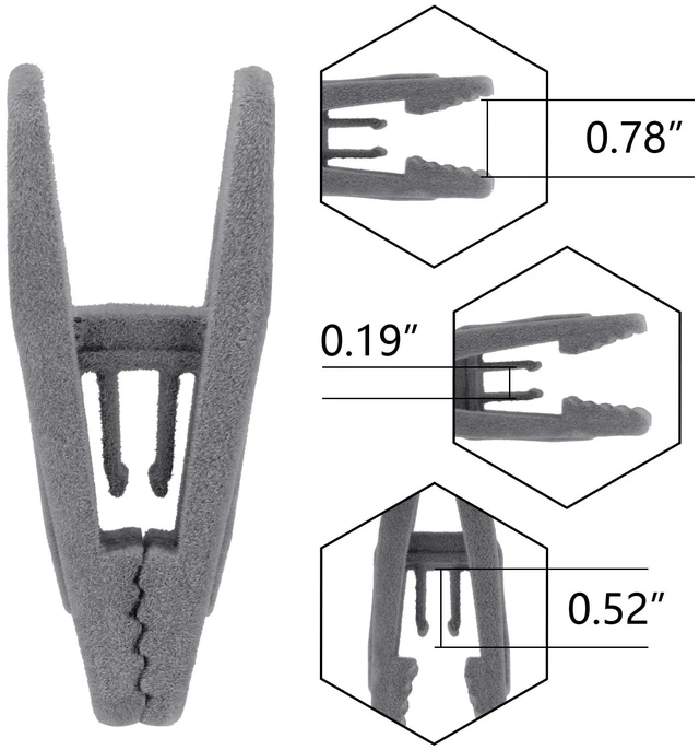 Alt view image 3 of 7 - Gray Velvet Hanger Clips 24 Pack, Non-Slip Flocked Clips for Pants, Skirts, Suits - Strong Finger Clips with Large Opening, Perfect for Slim-Line Velvet Hangers
