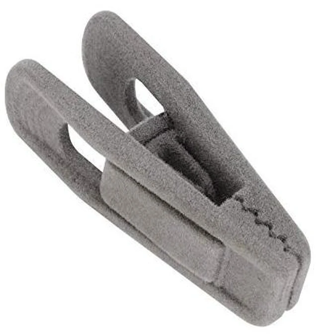 Alt view image 7 of 7 - Gray Velvet Hanger Clips 24 Pack, Non-Slip Flocked Clips for Pants, Skirts, Suits - Strong Finger Clips with Large Opening, Perfect for Slim-Line Velvet Hangers