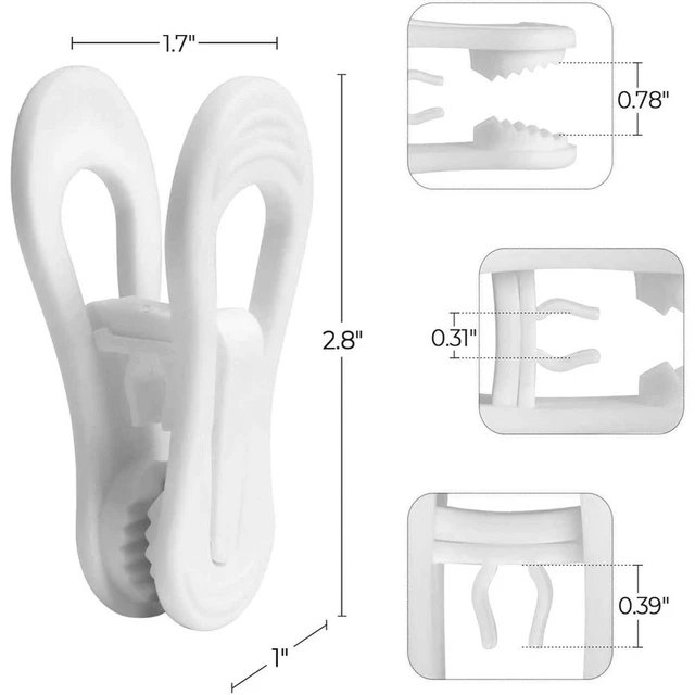 Alt view image 2 of 4 - Hanger Clips for Hangers,30 Pcs Multi-Purpose Hanger Clips for Hangers White Finger Clips for Kids Hangers with Clips Plastic Clothes Hangers, Pants Hangers Clips