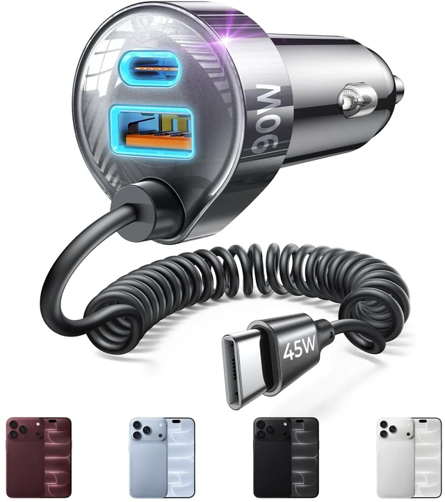 Main image of 90W for iPhone 18 17 16 Pro Max Car Charger USB C Fast Charge | Super Fast for iPhone Duo Cigarette Lighter USB C Adapter for iPhone 18 Pro Max,Samsung Galaxy S26 Ultra, Car Accessories