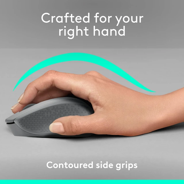 Alt view image 3 of 7 - M330 Silent Plus Full Size 2.4 GHz Wireless Mouse - Grey | Silent, lightweight, 2.4 GHz USB-A Nano Receiver, 1000 dpi optical tracking, 2-year battery life, PC, Mac, laptop compatible