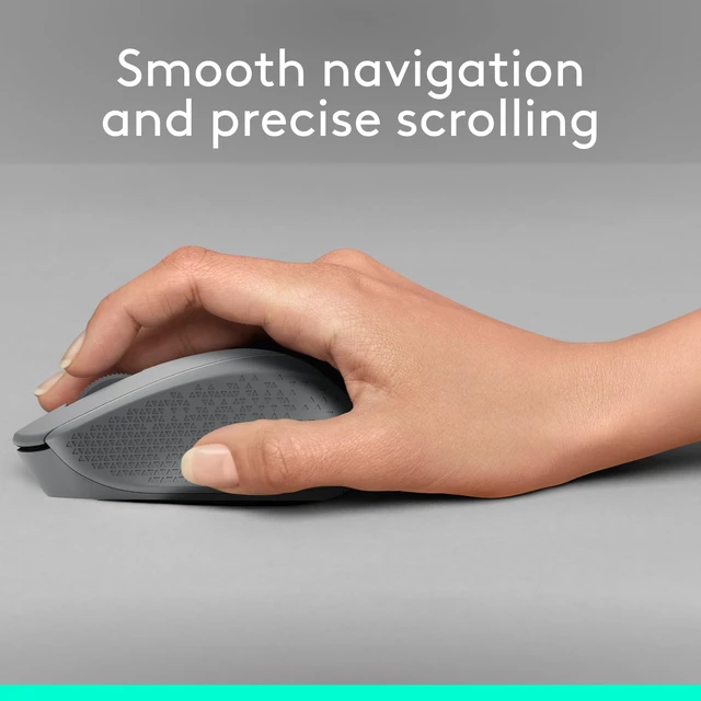 Alt view image 4 of 7 - M330 Silent Plus Full Size 2.4 GHz Wireless Mouse - Grey | Silent, lightweight, 2.4 GHz USB-A Nano Receiver, 1000 dpi optical tracking, 2-year battery life, PC, Mac, laptop compatible