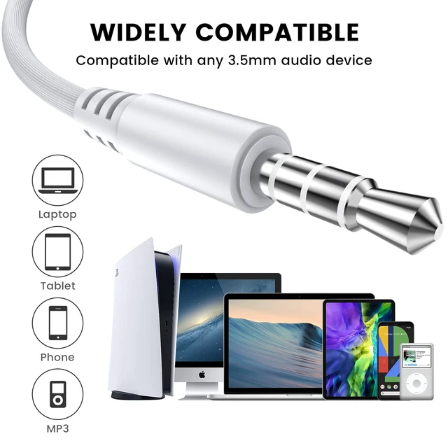 Alt view image 5 of 6 - Wired Earbuds with Microphone, 3.5mm Jack in-Ear Headphones, White | Noise Isolation Corded, Wired Control, High fidelity sound, For iPhone, iPad, Samsung, Computer, Laptop, School Students