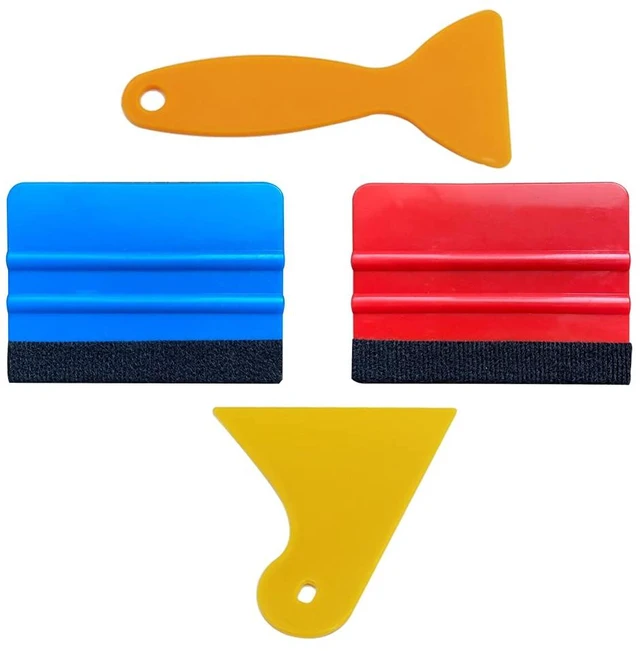 Main image of Felt Edge Squeegee Car Wrapping Tool Kits 4 Inch Vinyl Wrap Squeegee Applicator Tool for Car Vinyl Wrap, Window Tint, Wallpaper, Decal Sticker Installation 4PCS