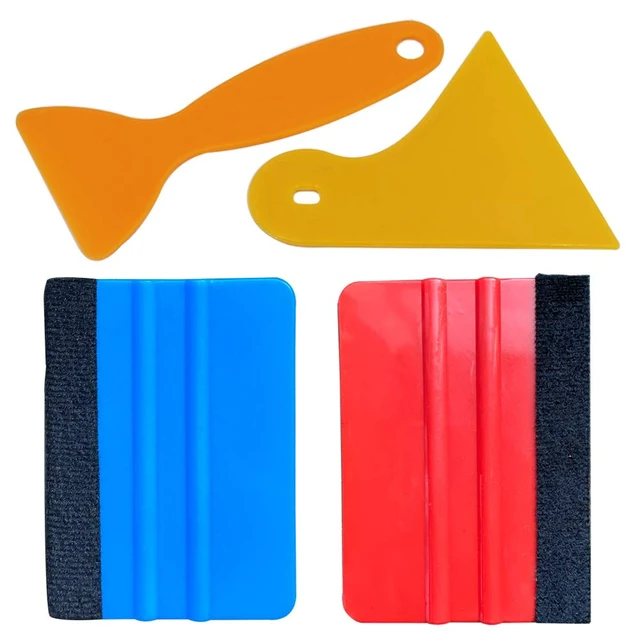 Alt view image 2 of 7 - Felt Edge Squeegee Car Wrapping Tool Kits 4 Inch Vinyl Wrap Squeegee Applicator Tool for Car Vinyl Wrap, Window Tint, Wallpaper, Decal Sticker Installation 4PCS