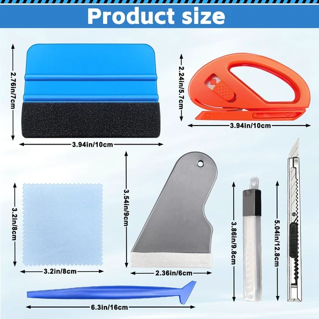 Alt view image 2 of 7 - Vicsamer Film Installation Tools Set,Scratch-Free for Car Vinyl & Tint | Car Vinyl Wrap & Tint Squeegee Kit, Felt & Plastic Scraper etc. for Auto & Phone Screen, Clean Cut Edge Tuck, All-in-One