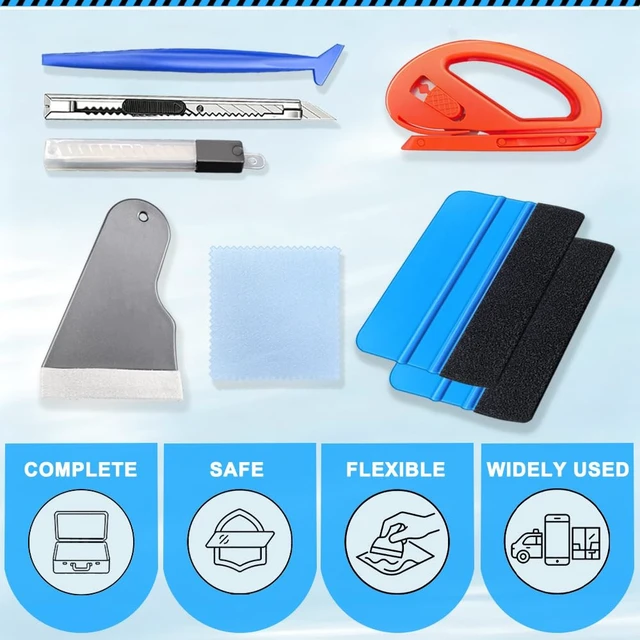 Alt view image 7 of 7 - Vicsamer Film Installation Tools Set,Scratch-Free for Car Vinyl & Tint | Car Vinyl Wrap & Tint Squeegee Kit, Felt & Plastic Scraper etc. for Auto & Phone Screen, Clean Cut Edge Tuck, All-in-One