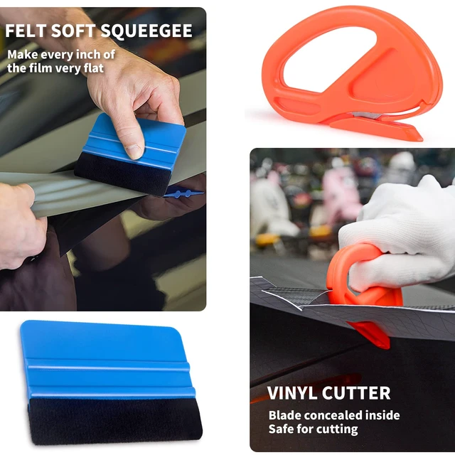 Alt view image 2 of 7 - Vinyl Wrap Tool Kit Car Window Tint Installation Tools Wrapping Kit | Vinyl Wrap Squeegee Tool, 9mm Utility Knife, Film Cutter and Vinyl Tucking Tool Window Tint Kit for Car Wrapping