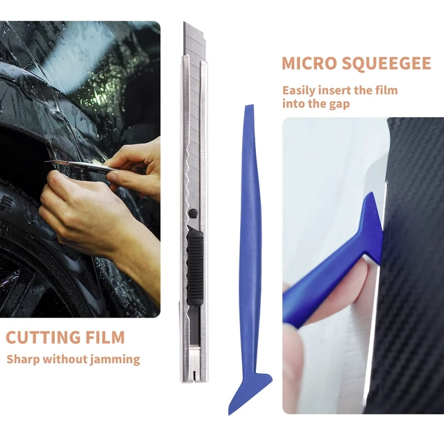 Alt view image 3 of 7 - Vinyl Wrap Tool Kit Car Window Tint Installation Tools Wrapping Kit | Vinyl Wrap Squeegee Tool, 9mm Utility Knife, Film Cutter and Vinyl Tucking Tool Window Tint Kit for Car Wrapping
