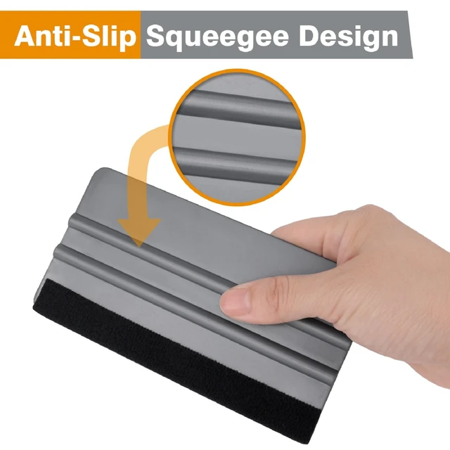 Alt view image 3 of 7 - Squeegee, Vinyl Scraper for Window Privacy Film and Car Glass, Tint Squeegee Installation Tool Protection Scratches Film Soothing, 5.9 * 3.1 Inch, Grey