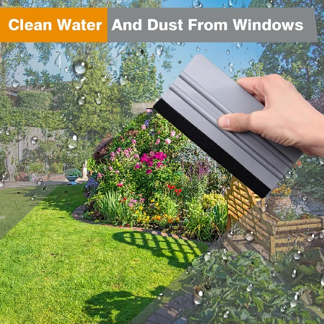 Alt view image 5 of 7 - Squeegee, Vinyl Scraper for Window Privacy Film and Car Glass, Tint Squeegee Installation Tool Protection Scratches Film Soothing, 5.9 * 3.1 Inch, Grey