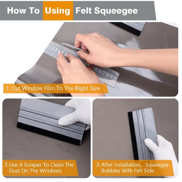 Alt view image 6 of 7 - Squeegee, Vinyl Scraper for Window Privacy Film and Car Glass, Tint Squeegee Installation Tool Protection Scratches Film Soothing, 5.9 * 3.1 Inch, Grey