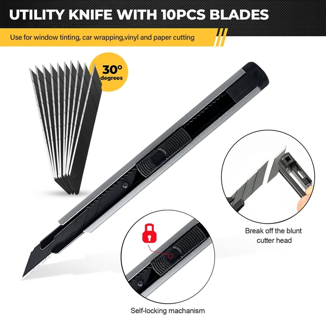 Alt view image 4 of 7 - Vinyl Wrap Tool Kit Car Window Tint Installation Tools Wrapping Kit | Vinyl Wrap Squeegee Tool, 9mm Utility Knife, Film Cutter and Vinyl Tucking Tool Window Tint Kit for Car Wrapping