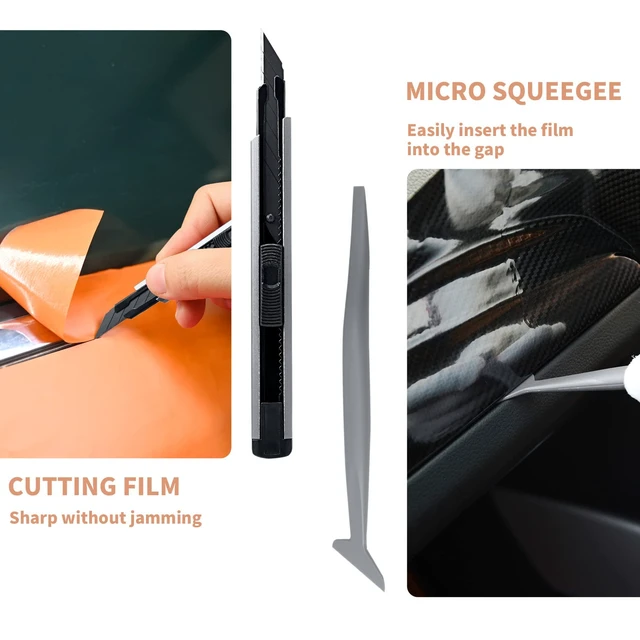 Alt view image 5 of 7 - Vinyl Wrap Tool Kit Car Window Tint Installation Tools Wrapping Kit | Vinyl Wrap Squeegee Tool, 9mm Utility Knife, Film Cutter and Vinyl Tucking Tool Window Tint Kit for Car Wrapping