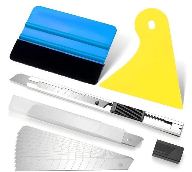Main image of Car Window Tint Kit, 13 Pcs Vinyl Wrap Tool Kit, Wallpaper Tools | Vinyl felt squeegee, window film tint kit, peel and stick wallpaper kit smoothing tool, privacy film tint installation kit