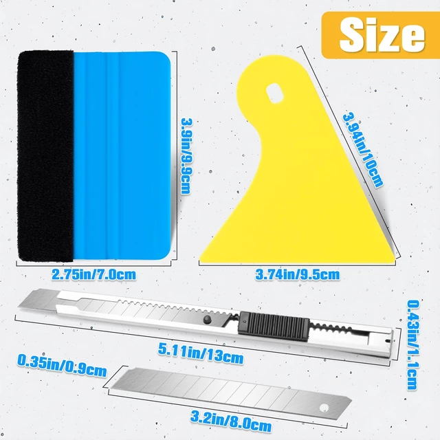 Alt view image 6 of 7 - Car Window Tint Kit, 13 Pcs Vinyl Wrap Tool Kit, Wallpaper Tools | Vinyl felt squeegee, window film tint kit, peel and stick wallpaper kit smoothing tool, privacy film tint installation kit