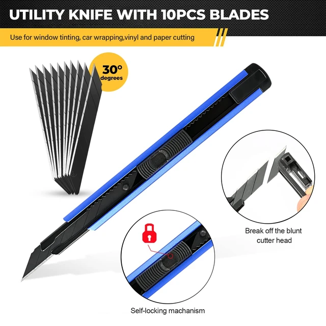 Alt view image 4 of 7 - Vinyl Wrap Tool Kit Car Window Tint Installation Tools Wrapping Kit | Vinyl Wrap Squeegee Tool, 9mm Utility Knife, Film Cutter and Vinyl Tucking Tool Window Tint Kit for Car Wrapping