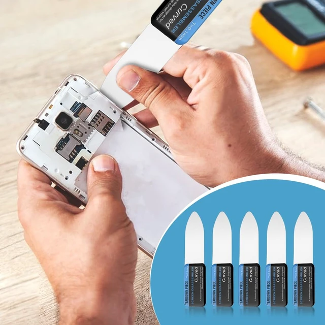 Alt view image 6 of 7 - 5 Pcs Disassembly Screen Opener Tools,0.1mm Ultra Thin Curved Screen Pry Tool Professional Stainless Steel Metal for Mobile Phone Laptop Disassemble S-creen Repair Tools(Size:5 pcs)