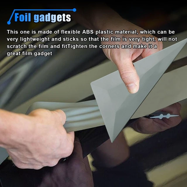Alt view image 5 of 6 - 5PCS Triangle Contour Squeegee Car Window Tint Tools - Small Squeegee Card Scraper Vinyl Wrap Tool Kit - Corner Squeegee Window Tint Squeegee for Car Wrap Film Installation Application (Grey)