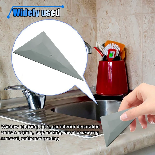 Alt view image 6 of 6 - 5PCS Triangle Contour Squeegee Car Window Tint Tools - Small Squeegee Card Scraper Vinyl Wrap Tool Kit - Corner Squeegee Window Tint Squeegee for Car Wrap Film Installation Application (Grey)