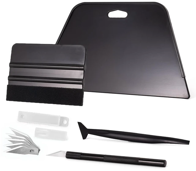 Main image of Wallpaper Smoothing Tool Kit, Vinyl Film Wallpaper Tools | Peel and Stick Contact Paper Application Kit, Big Smoothing Squeegee, Felt Scraper, Edge Tucking Stick, Craft Knife & Blades