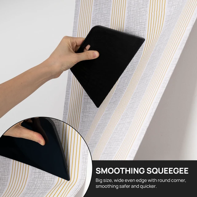 Alt view image 2 of 7 - Wallpaper Smoothing Tool Kit, Vinyl Film Wallpaper Tools | Peel and Stick Contact Paper Application Kit, Big Smoothing Squeegee, Felt Scraper, Edge Tucking Stick, Craft Knife & Blades