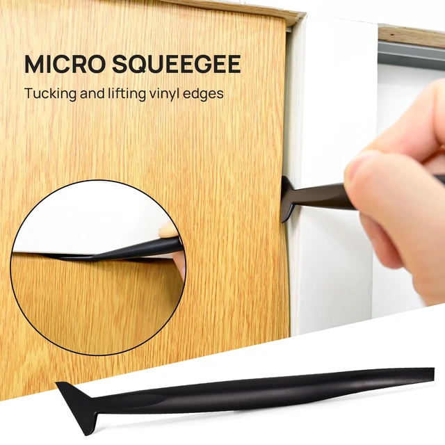 Alt view image 5 of 7 - Wallpaper Smoothing Tool Kit, Vinyl Film Wallpaper Tools | Peel and Stick Contact Paper Application Kit, Big Smoothing Squeegee, Felt Scraper, Edge Tucking Stick, Craft Knife & Blades