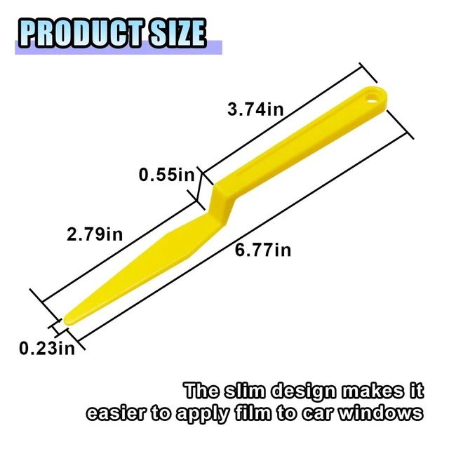 Alt view image 2 of 6 - Car Window Tint Squeegee Tool, Flexible Gasket Scraper, 5PCS | Plastic Long Handle Shank Corner Squeegee with Flat Lip for Vinyl Wrapping Application & Window Tinting Film Installation