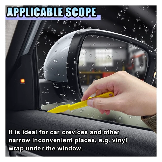 Alt view image 3 of 6 - Car Window Tint Squeegee Tool, Flexible Gasket Scraper, 5PCS | Plastic Long Handle Shank Corner Squeegee with Flat Lip for Vinyl Wrapping Application & Window Tinting Film Installation