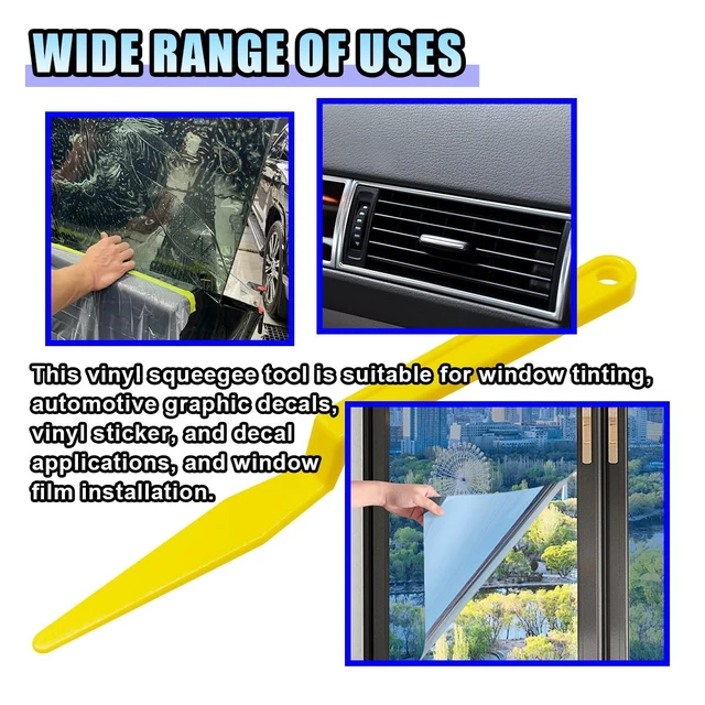 Alt view image 4 of 6 - Car Window Tint Squeegee Tool, Flexible Gasket Scraper, 5PCS | Plastic Long Handle Shank Corner Squeegee with Flat Lip for Vinyl Wrapping Application & Window Tinting Film Installation