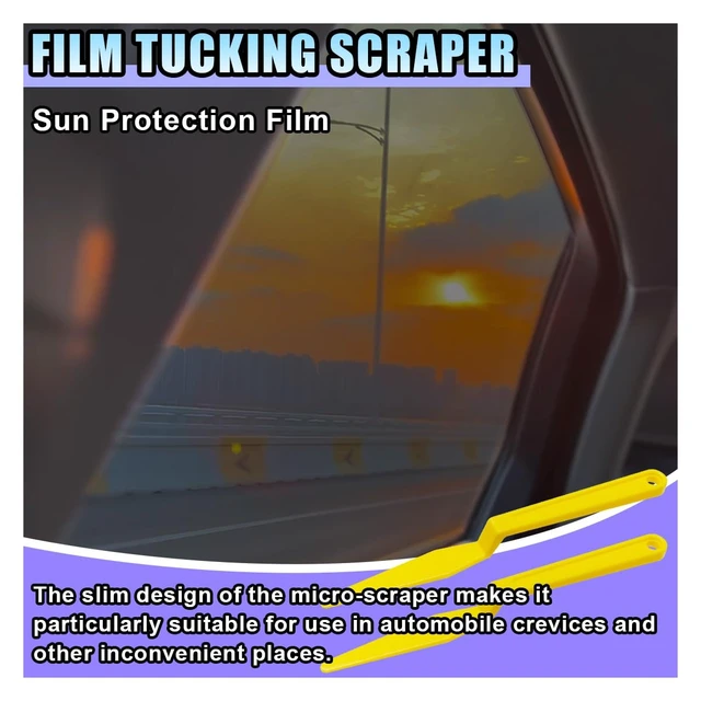 Alt view image 6 of 6 - Car Window Tint Squeegee Tool, Flexible Gasket Scraper, 5PCS | Plastic Long Handle Shank Corner Squeegee with Flat Lip for Vinyl Wrapping Application & Window Tinting Film Installation