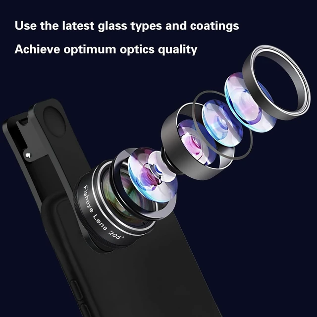 Alt view image 2 of 7 - Phone Camera Lens, 198 Fisheye Lens + 120 Super Wide-Angle Lens + 20x Macro Lenses Camera Photography Accessories kit Gadgets for iPhone Samsung Android Smartphone