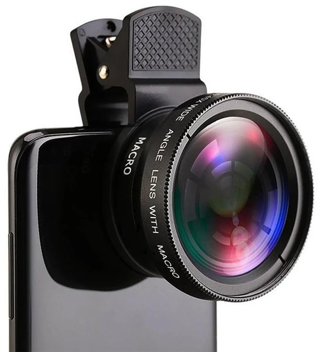 Main image of Professional 2 in 1 Lens Universal Clip 37mm Mobile Phone Lens 0.45x 49uv Super Wide-Angle + Macro HD Lens for All Smartphones
