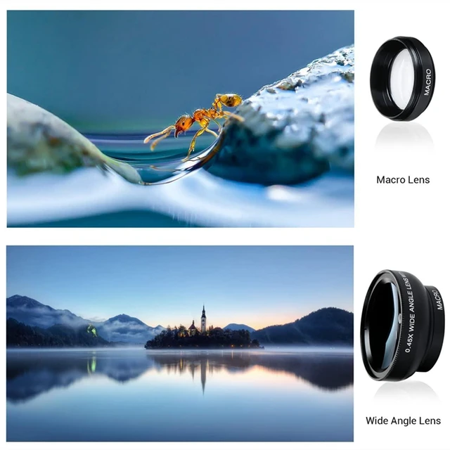 Alt view image 2 of 6 - Fisheye Lens iPhone Phone Camera Lens Kit Wide Angle Macro | universal , for graduation signature