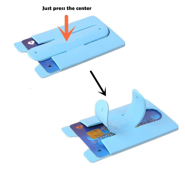 Alt view image 5 of 7 - Card Holder with Cell Phone Stand,Stick-on Silicon Rubber Smartphone Sleeve Support Wallet(6pcs)