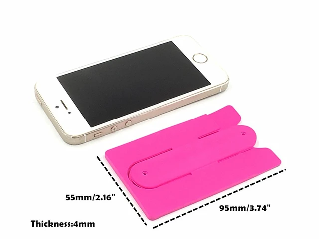 Alt view image 2 of 7 - Card Holder with Cell Phone Stand,Stick-on Silicon Rubber Smartphone Sleeve Support Wallet(6pcs)