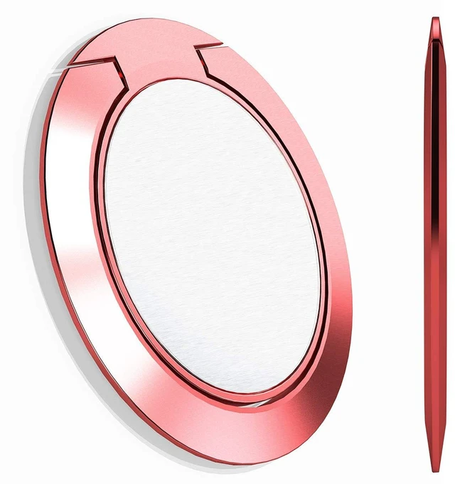 Main image of World's Slimmest Phone Ring Holder, Tomorotec Ultra Thin Cell Phone Ring Stand for Magnetic Car Mount Hook Compatible for iPhone Samsung Smartphone Accessories (Pink)