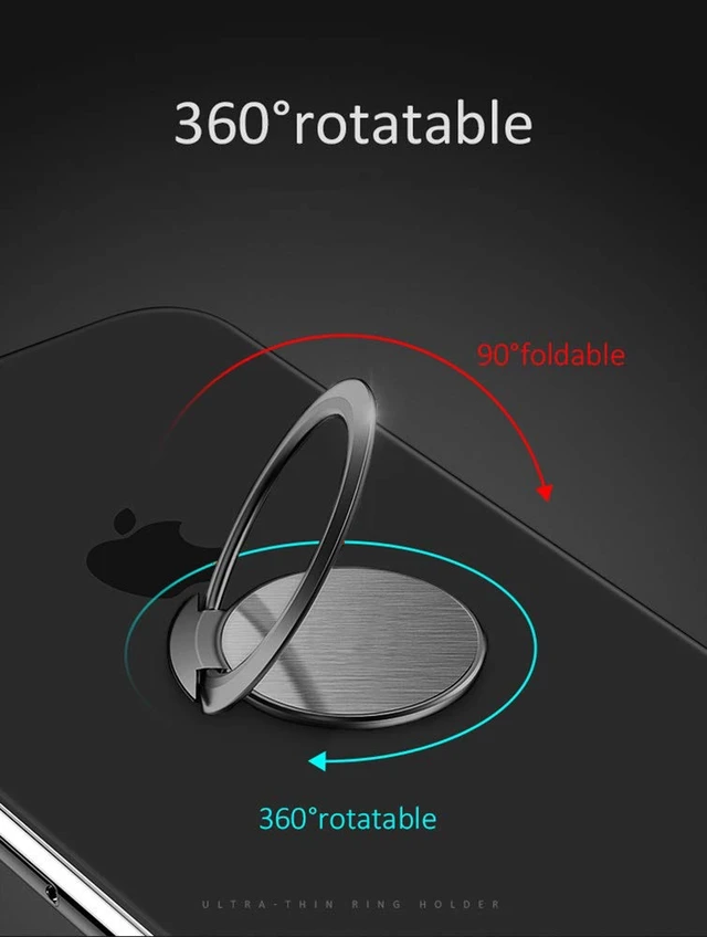 Alt view image 5 of 7 - World's Slimmest Phone Ring Holder, Tomorotec Ultra Thin Cell Phone Ring Stand for Magnetic Car Mount Hook Compatible for iPhone Samsung Smartphone Accessories (Pink)