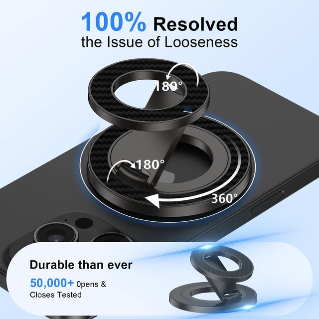 Alt view image 4 of 7 - Phone Grip Stand MagSafe Ring Holder for Samsung Galaxy S26 Ultra | Magnet Gym Finger Grip Kickstand Dual-Sided Magnetic Car Mount for Samsung S25/S24 FE/Z Fold7/Flip7 iPhone 17 Pro Max/17e/16e
