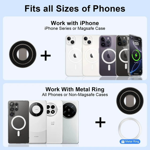 Alt view image 6 of 7 - Phone Grip Stand MagSafe Ring Holder for Samsung Galaxy S26 Ultra | Magnet Gym Finger Grip Kickstand Dual-Sided Magnetic Car Mount for Samsung S25/S24 FE/Z Fold7/Flip7 iPhone 17 Pro Max/17e/16e