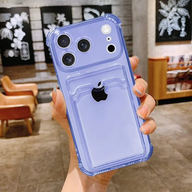 Alt view image 2 of 7 - Clear Wallet Phone Case for iPhone 18 Pro Max /17 Pro Max, Upgrade Clear Card Slot Case, Slim Fit Protective Soft TPU Shockproof Wallet Case for iPhone 18 Pro Max /17 Pro Max (Purple)