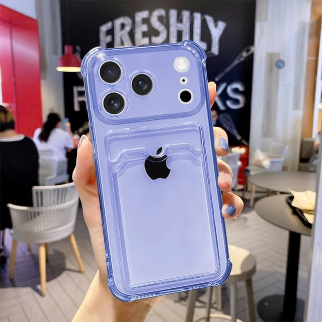 Alt view image 4 of 7 - Clear Wallet Phone Case for iPhone 18 Pro Max /17 Pro Max, Upgrade Clear Card Slot Case, Slim Fit Protective Soft TPU Shockproof Wallet Case for iPhone 18 Pro Max /17 Pro Max (Purple)