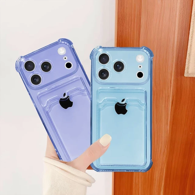 Alt view image 6 of 7 - Clear Wallet Phone Case for iPhone 18 Pro Max /17 Pro Max, Upgrade Clear Card Slot Case, Slim Fit Protective Soft TPU Shockproof Wallet Case for iPhone 18 Pro Max /17 Pro Max (Purple)