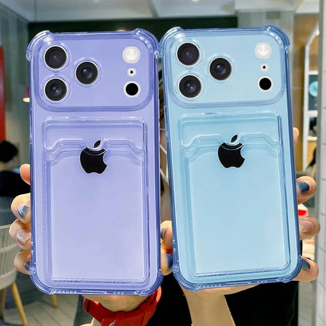 Alt view image 5 of 7 - Clear Wallet Phone Case for iPhone 18 Pro Max /17 Pro Max, Upgrade Clear Card Slot Case, Slim Fit Protective Soft TPU Shockproof Wallet Case for iPhone 18 Pro Max /17 Pro Max (Purple)