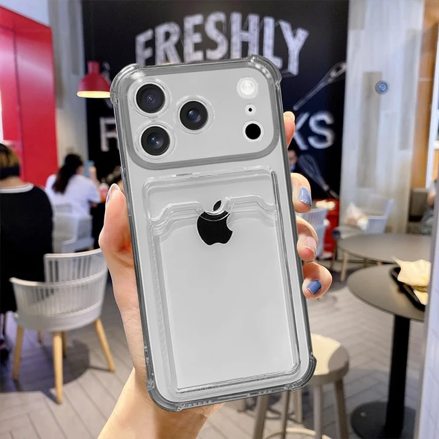Alt view image 2 of 7 - Clear Wallet Phone Case for iPhone 18 Pro Max /17 Pro Max, Upgrade Clear Card Slot Case, Slim Fit Protective Soft TPU Shockproof Wallet Case for iPhone 18 Pro Max /17 Pro Max (Black)